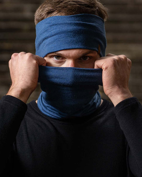 Men&#39;s Headband and Gaiter Set Denim