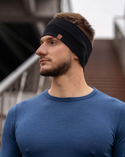 Men&#39;s Headband 160 Merino Black