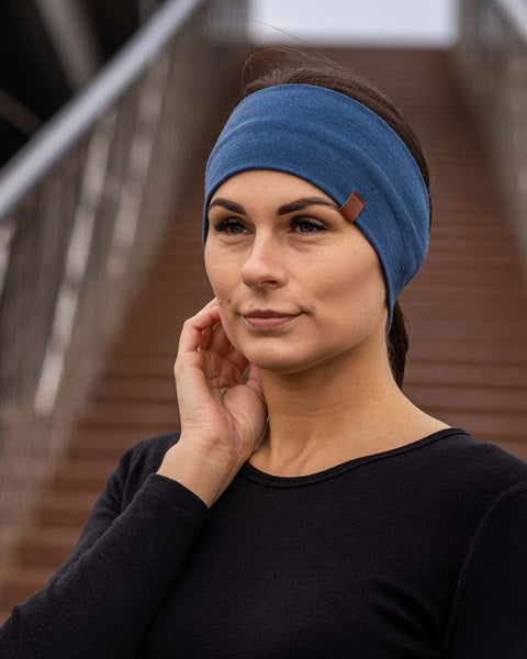 Women&#39;s Headband 160 Merino Denim