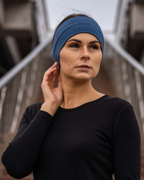 Women&#39;s Headband 160 Merino Denim
